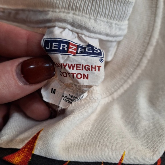 Vintage Y2K Daytona Beach race car graphic tee M JERZEES Race week fire - Picture 3 of 4